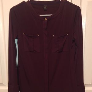 Burgundy rock republic long sleeve dress shirt